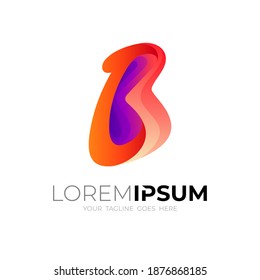 logotipo de letra B con ilustración de diseño simple