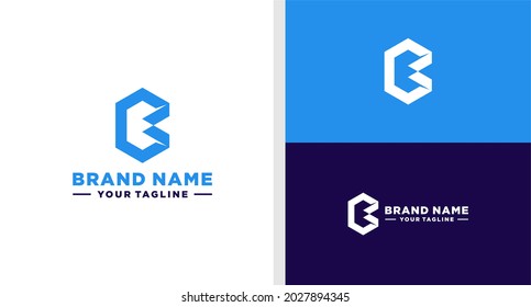 LETTER B LOGO TECHNOLOGY GEOMETRIC EDITABLE
