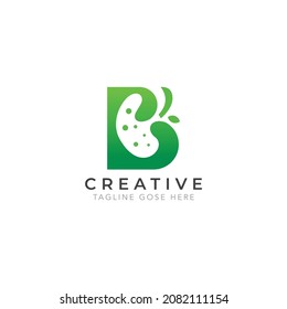 Letter B logo template with abstract medical