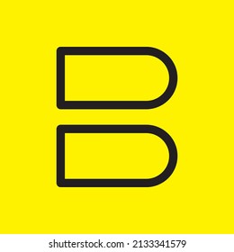 Plantilla de logotipo de letra B Ilustración de vectores abstractos - Línea de fondo amarilla Plantilla de diseño de vectores de logotipos
