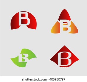 letter B logo template. Abstract icon set
