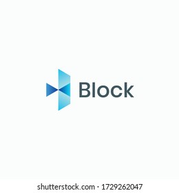 Letter B logo template block blockchain exchange data storage crypto digital media creative blue colorful token coin icon