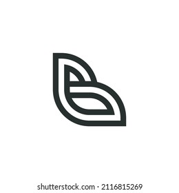 logotipo de letra B, diseño de plantilla, blanco y negro