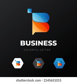 Diseño de plantilla de logotipo de letra B con concepto de variación de gradiente moderno