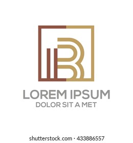 Letter B logo template icon design stock elements 