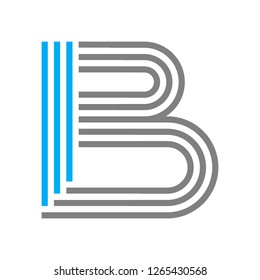 Letter B Logo Template with Lines. Minimalist Logo Vector Editable