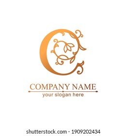 Letter B logo template. Monnogram, delicate floral design. Personal logo. Vector design.