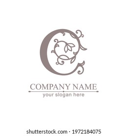 Letter B logo template. Monnogram, delicate floral design. Personal logo. Vector design.