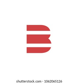 letter b logo template with red color for corporate 