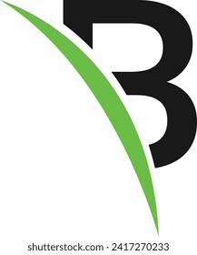 Letter B Logo Template Vector. B Monogra.Green letter b logo icon design vector image.B green leaves letter ecology logo vector image