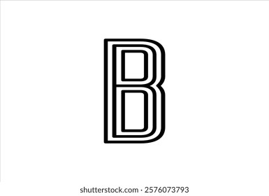 Letter B logo Thin lines elegant letter B logo Vector Template 