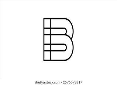  Letter B logo Thin lines elegant letter B logo Vector Template 