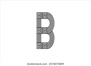  Letter B logo Thin lines elegant letter B logo Vector Template 