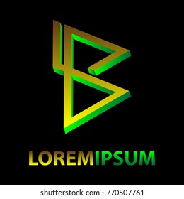 Letter B logo. Triangle vector