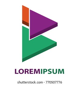 Letter B logo. Triangle vector