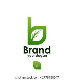 letter b logo and twigs with a white background
