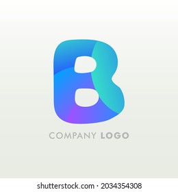 letter b logo vector, in blue and purple gradation. colorful logo