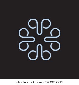 Letter B Logo Vector Brain Template