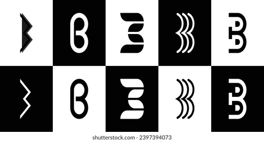 Colección vectorial del logotipo de la letra B. Vector Premium
