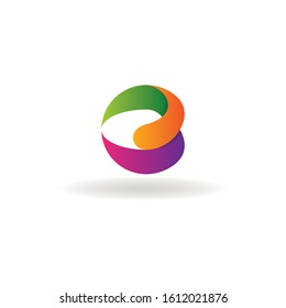 letter b logo vector with color circle