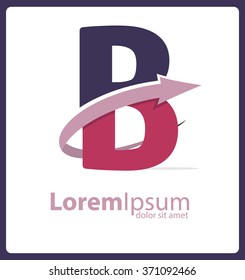 Letter B Logo Vector design with arrow