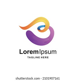 Ilustración del vector del logotipo de la letra B, logotipo colorido