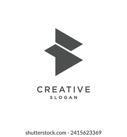 Ilustración vectorial del logotipo de la letra B con concepto creativo