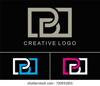 Letter B Logo Vector with square