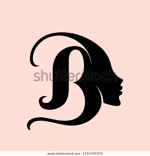 Letter B Logo Woman Portraitstyle Beauty Stock Vector (Royalty Free ...