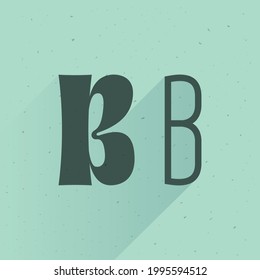 Letter B logo for your fun and happy design projects. The main idea of this font is a quirky replacement of heavy uppercase and light lowercase symbols.