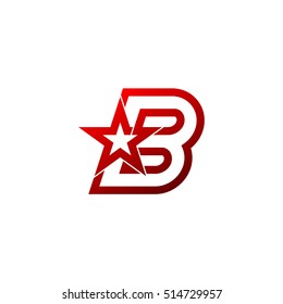 Letter B logo,Red star sign Branding Identity Corporate unusual logo design template