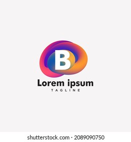 Letter B Logotype Gradient Colorful, Logo Template Design Vector art.