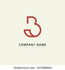 Letter B logotype Monoline style, simple and elegant B logo, Retro theme - Vector