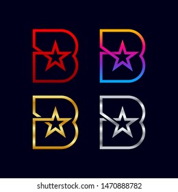 Letter B Logotypes Star Logos Award Stock Vector (Royalty Free ...