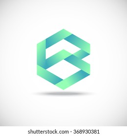 Letter B logo,vector origami design, technology,network,digital,Vector Illustration