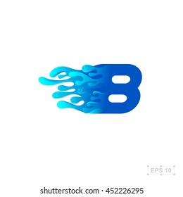 letter B logo,water,splash,waves