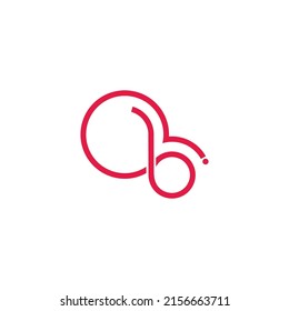 vector de logotipo delgado de línea geométrica de letra b