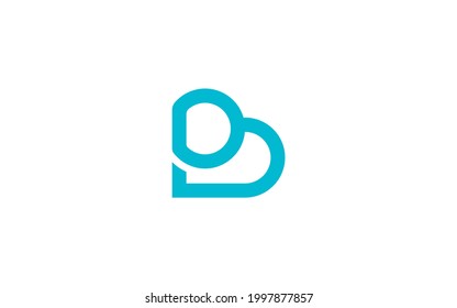 Letter B love heart logo