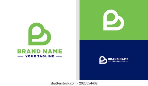 LETTER B LOVE LOGO NEGATIVE SPACE EDITABLE