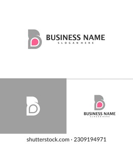 Letter B love logo template, Creative B logo design vector, Love logo concept