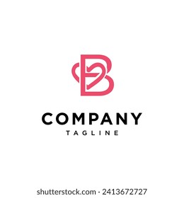 Letter B Love Valentine Logo icon vector template.eps