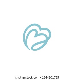letter B love vector illustration template