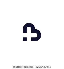 Letter B love vector logo design