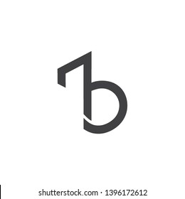 letter b lowercase with arrow geometric logo