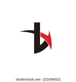 Letter B Lowercase Arrow Swoosh Logo Vector 