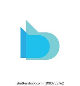 letter b lowercase gradient design logo