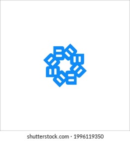 Letter B luxury ambigram abbreviation logo  B