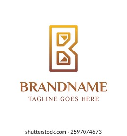 Letter B Luxury Diamond Logo, for luxury brands, high end jewelry companies, or premium services