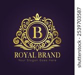 Letter B luxury gold logo concept