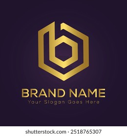 Letter B luxury gold logo concept
